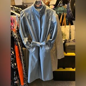 Vintage London Fog dusty blue trench coat, size 8P